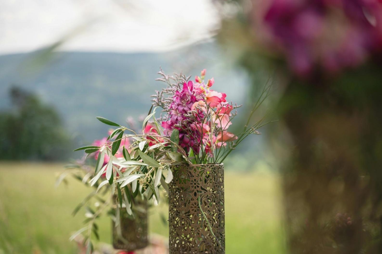 Fresh flower arrangements being prepared in our Baku workshop